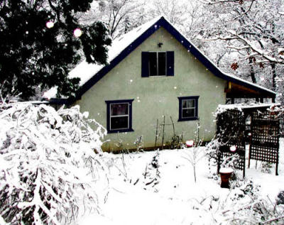 house in snow