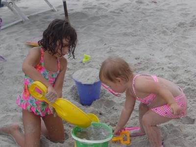 Reagan and Jennifer making something