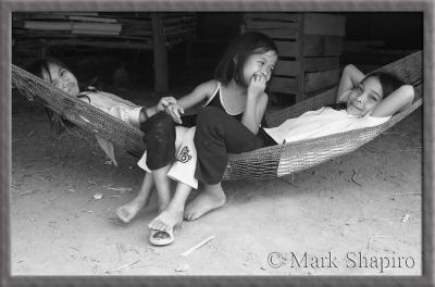 3 kids in a hammock