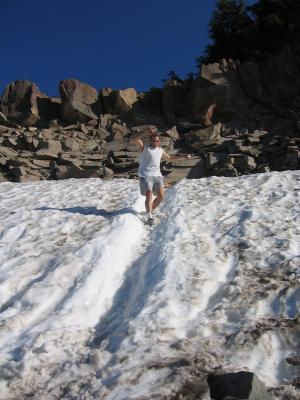 Bernie doing a standing glissade