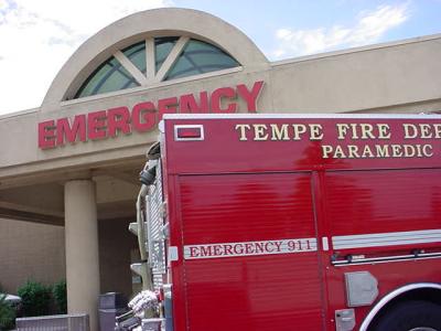 Tempe fire dapartment  at the hospital on Mill