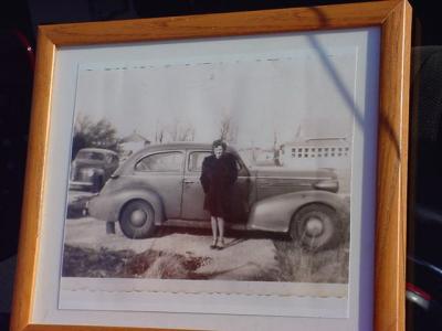 Garys mom 1940s<br>1940s Plymouth<br>left background