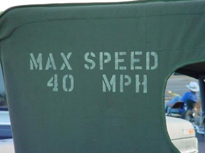 MAX SPEED  40 MPH