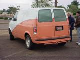 pink and white van