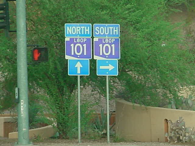 101 North <br> 101 South <br> westbound on McDowell