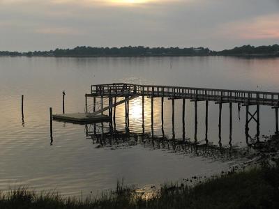 Evening view of dock