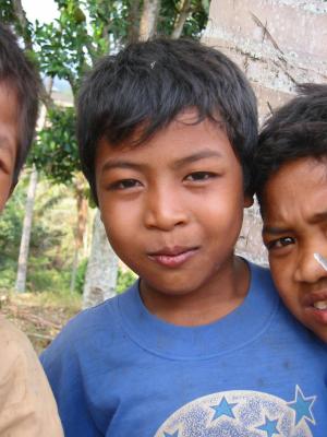 kids at the Burne Village  hello village  Lombok