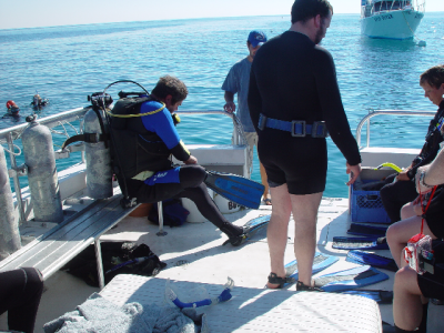 SUITING UP BEFORE THE DIVE