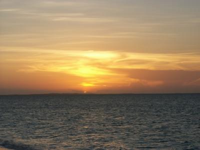 evening sunset stroll-sun dipping below horizon