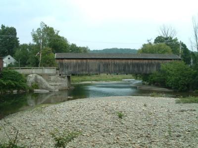 Covered bridge in the neat little town