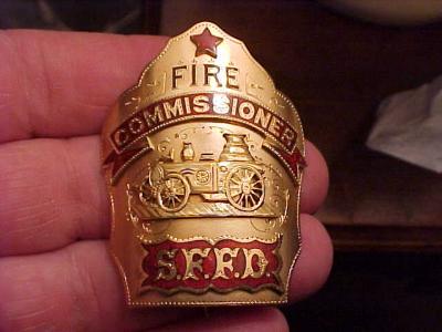 rare fire  commissioner badge