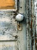 cracked paint door knob keyhole