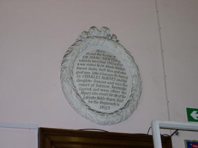 This plaque is on the wall of the Westminster Reference Library. How cool is that?