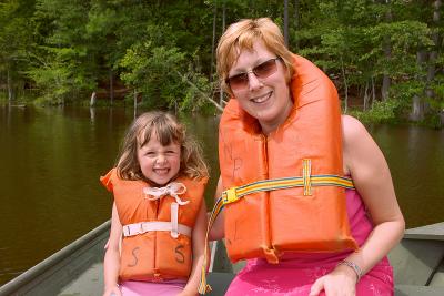 Claudia & her mum out on the lake