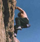 Gary climbing Chatsworth Sandstone