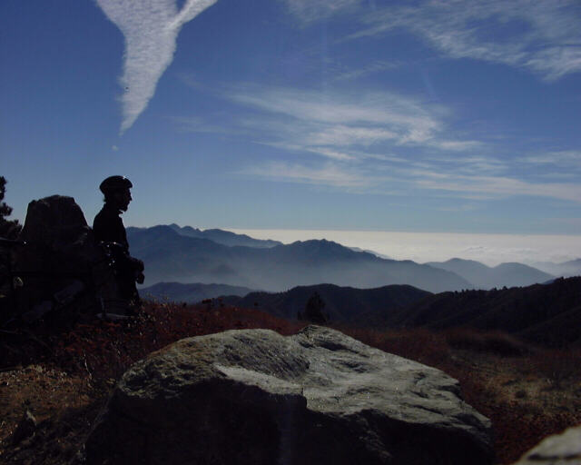 On the summit of Mount Gleason