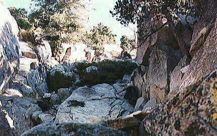 Sean climbing on Twin Peaks, San Gabriel Wilderness