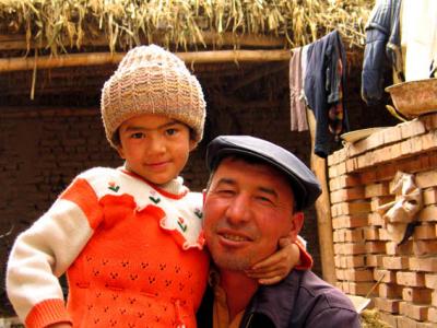 Farmer and his daughter near Kashgar