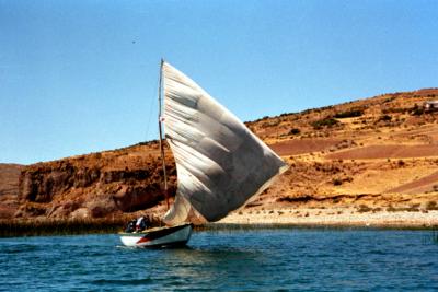 Boat on Titicaca Lake