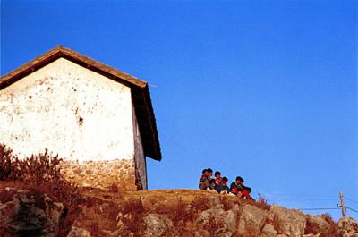 house against blue sky