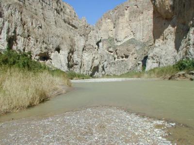 Boquillas Canyon-Mexico on right of Rio Grande