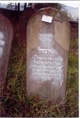 Shlomo son of R' Moshe BAUMOHL
died 10 Cheshvan 5671
12 November 1910
(Shlomo acrostic down right side of gravestone)
