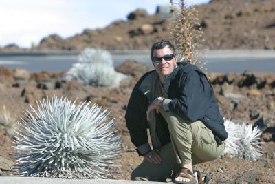Jim with an endangered Silversword