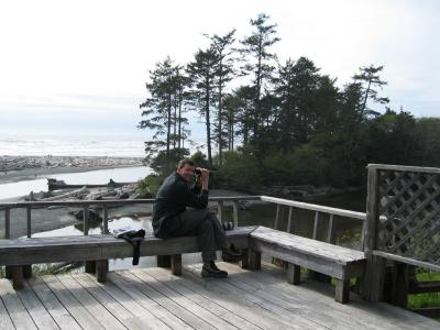 On the deck at Kalaloch Lodge