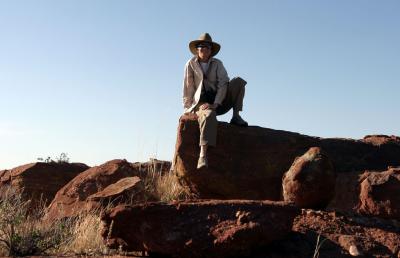 Cynthia on the local red rocks
