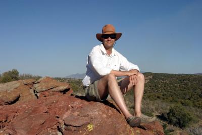 Jim posing on rocks