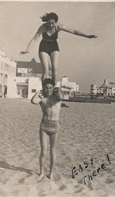 granny and gramps, practicing their circus act