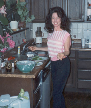 Mom cooking up some dreaded concoction from the Moosewood Cookbook, no doubt