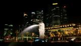 Singapore Merlion at night