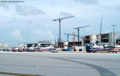 2002 - American Airlines new terminal construction at Miami International Airport stock photo