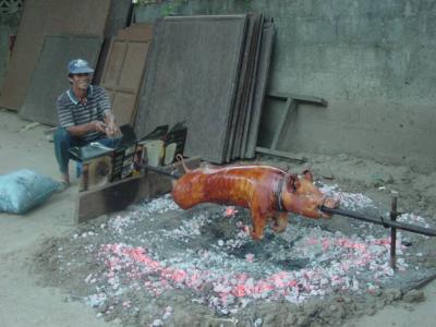 Dinner - roasted pig