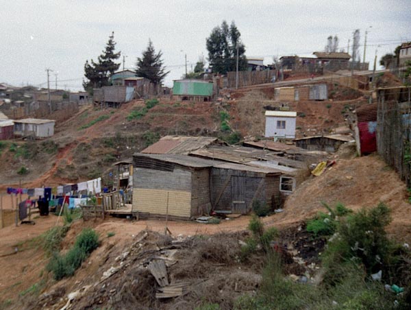 Slums in the hills above Valparaiso