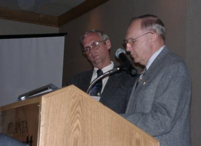 Don Hyatt receiving his Silver Medal from Ed Reiley