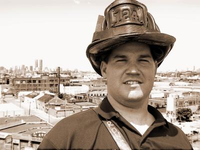 me on the job(twin towers in backround)