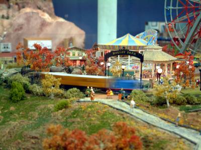 A speeding Thomas the Tank Engine