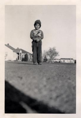 John posing in the street, 1952 (393f)