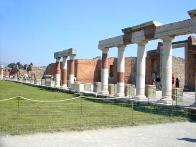 Pompeii - Part of the portico in front of the building of Eumachia at the Forum. Site of wool & cloth manufacturers.