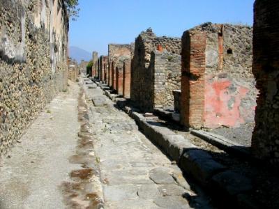 Pompeii - A narrow street of family dwellings