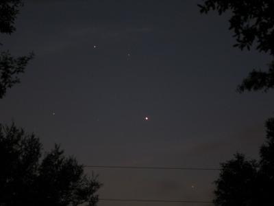 Mercury, Venus, Mars, Saturn 1 May 2002