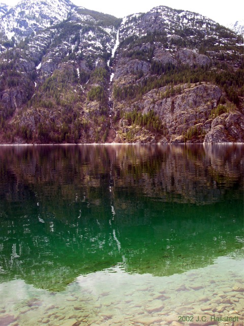 Stehekin; Falls Reflection in Lake