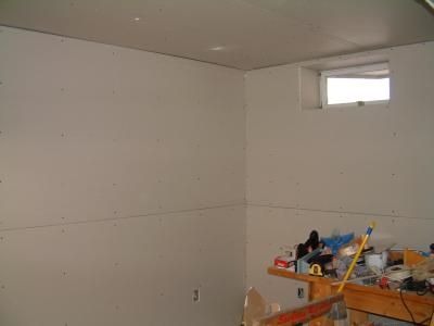 I am finished with putting up drywall