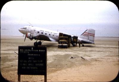 Gypsy Plane  9144  at  K-53 on the beach at low tide.