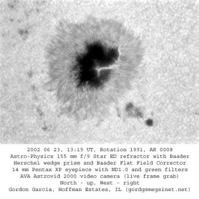 Active Sunspot Region 0008 (June 23, 2002, 13:19 UT)