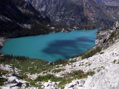 Colchuck Lake - dark area are shadows of clouds passing by