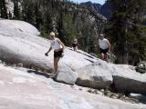Running over the glacier polished granite