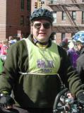 It's NIPPY out here! Here I am, waiting behind the start line, wrapped in fleece against the crisp New York City Fall morning. These vests always look like misplaced armbands on me.